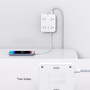 HANYCONY Surge Protector Power Strip, 1080J, 5 Ft Braided Extension Cord - Image 5