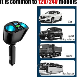 Ankuee 12V/24V Car Cigarette Lighter Splitter with USB-C - Image 2