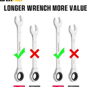 GRENPRO 22PC Ratcheting Wrench Set SAE&Metric Combination Open End Wrenches - Image 5