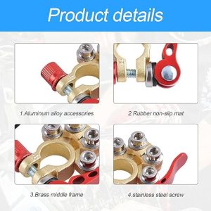 Moly Magnolia 2PCS Car Battery Terminal Connectors with Fiber Washer - Image 3