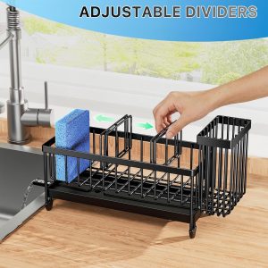 Cisily Sponge Holder for Kitchen Sink, Sink Organizer with Brush Holder - Image 3