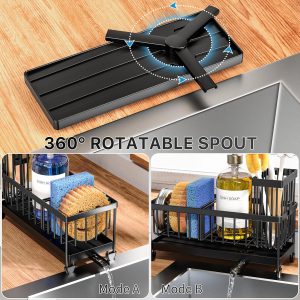 Cisily Sponge Holder for Kitchen Sink, Sink Organizer with Brush Holder - Image 5