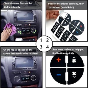 2 Packs AC Dash Button Repair Kit -Compatible with Chevy, Best for Fixing Ruined Faded A/C Control Buttons - Decal Replacement Fits Select 07-14 GM Vehicles - Car SUV Van Truck Accessories - Image 3